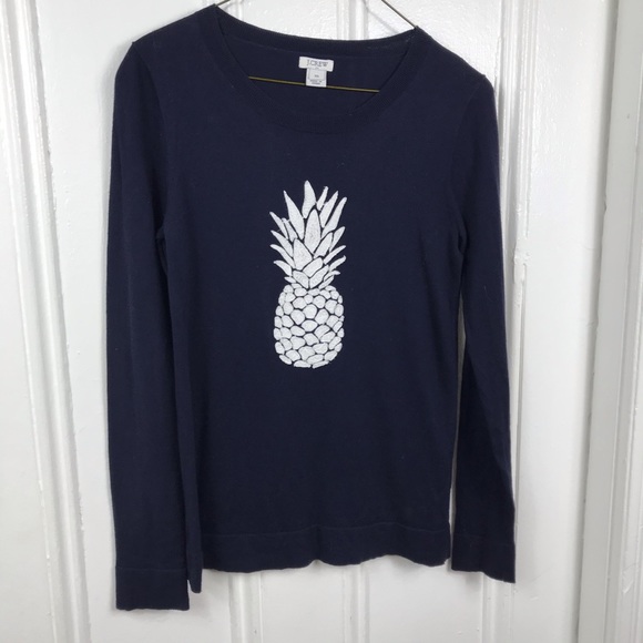 J.Crew Factory navy pineapple sweater long sleeve - Picture 3 of 8